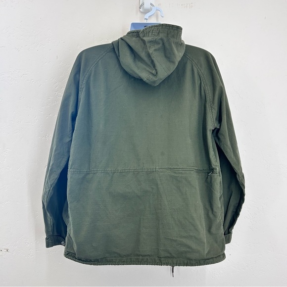 Volcom Men's Lightweight Cotton Canvas Military Green Hooded Field Jacket Size L - Picture 6 of 9